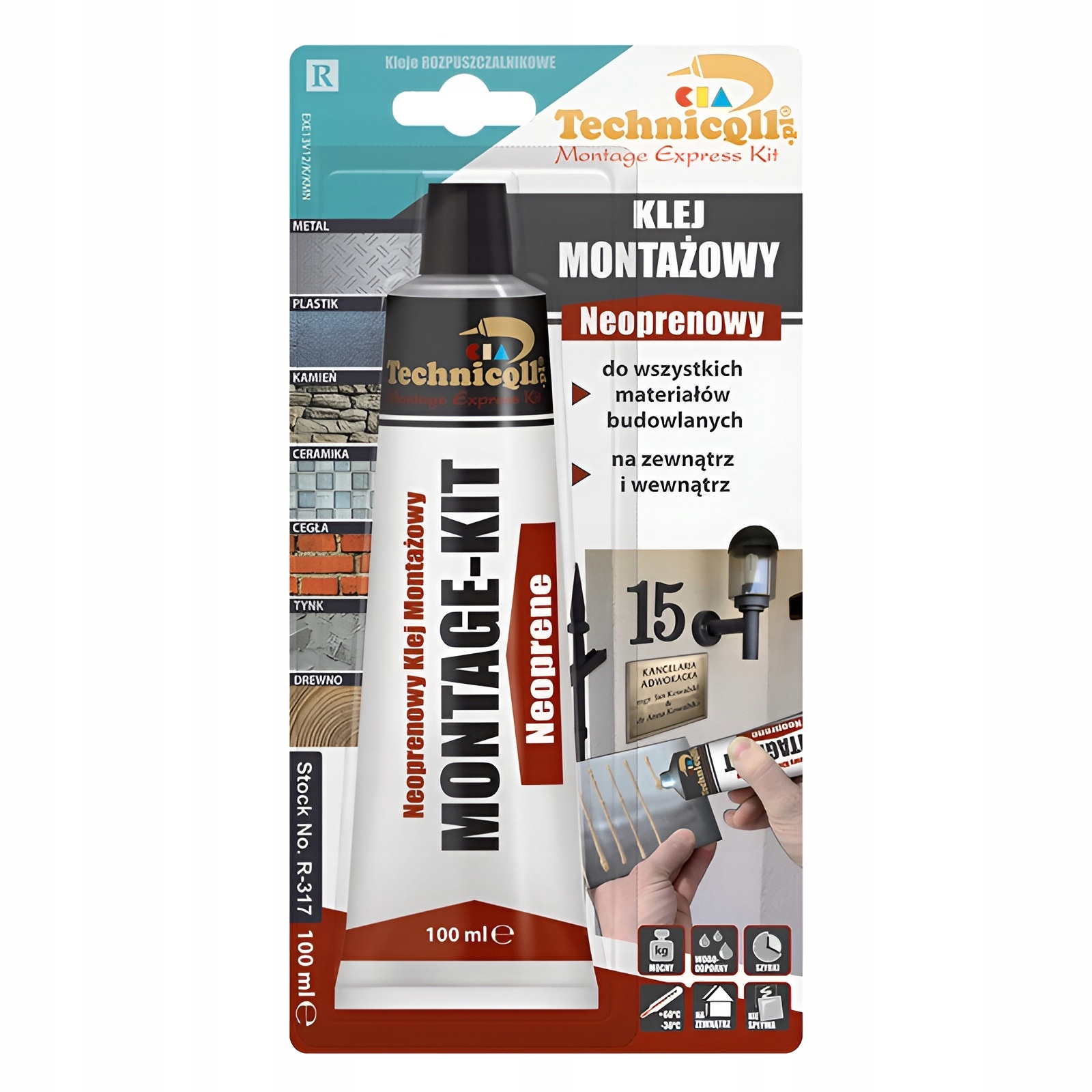 Klej Montażowy Neoprenowy Wodoodporny Materiały Budowlane Technicqll 100ml