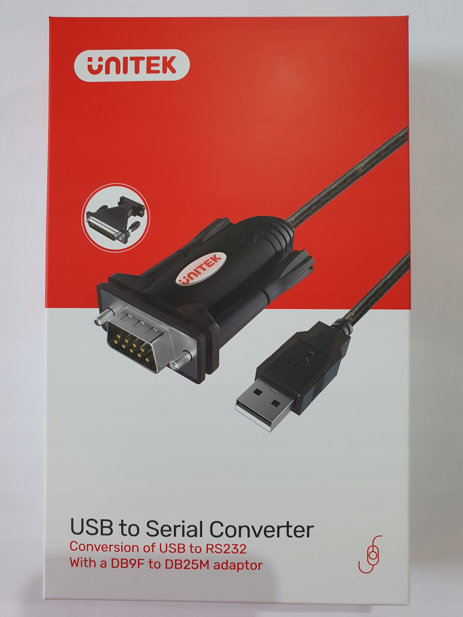 Unitek Y-105A konwerter USB do RS232 DB9F DB25M Zastosowanie Szeregowe RS