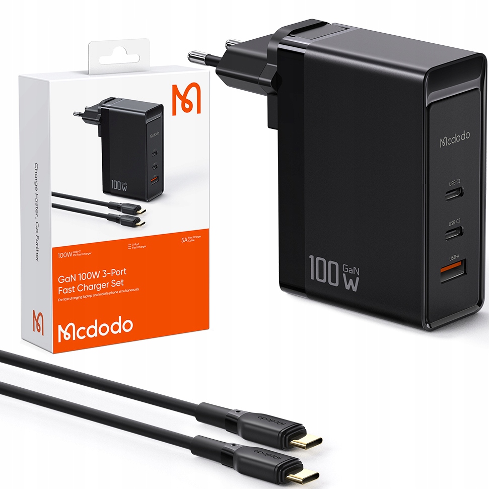 

Mcdodo GaN Szybka Ładowarka Usb-c Pd Usb-a Qc 100W