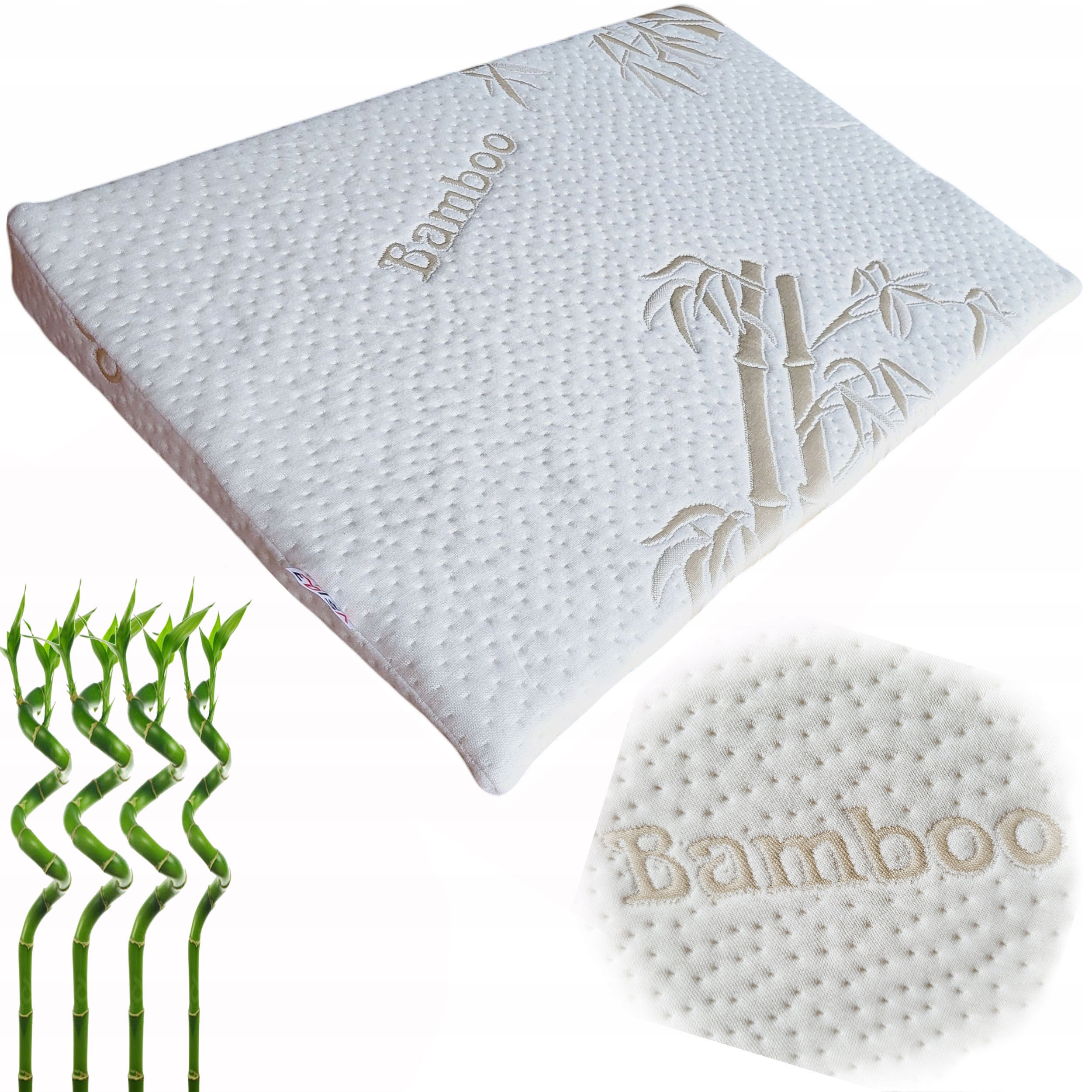 PODUSZKA KLIN DO ŁÓŻECZKA PRZECIW ULEWANIU 60x40cm BAMBOO antyrefluksowa