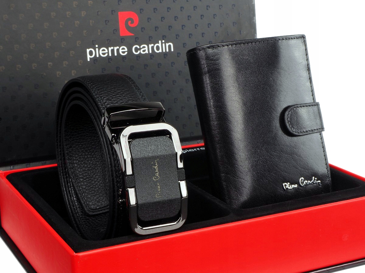 

Pierre Cardin Skórzany Portfel Pasek Męski Zestaw