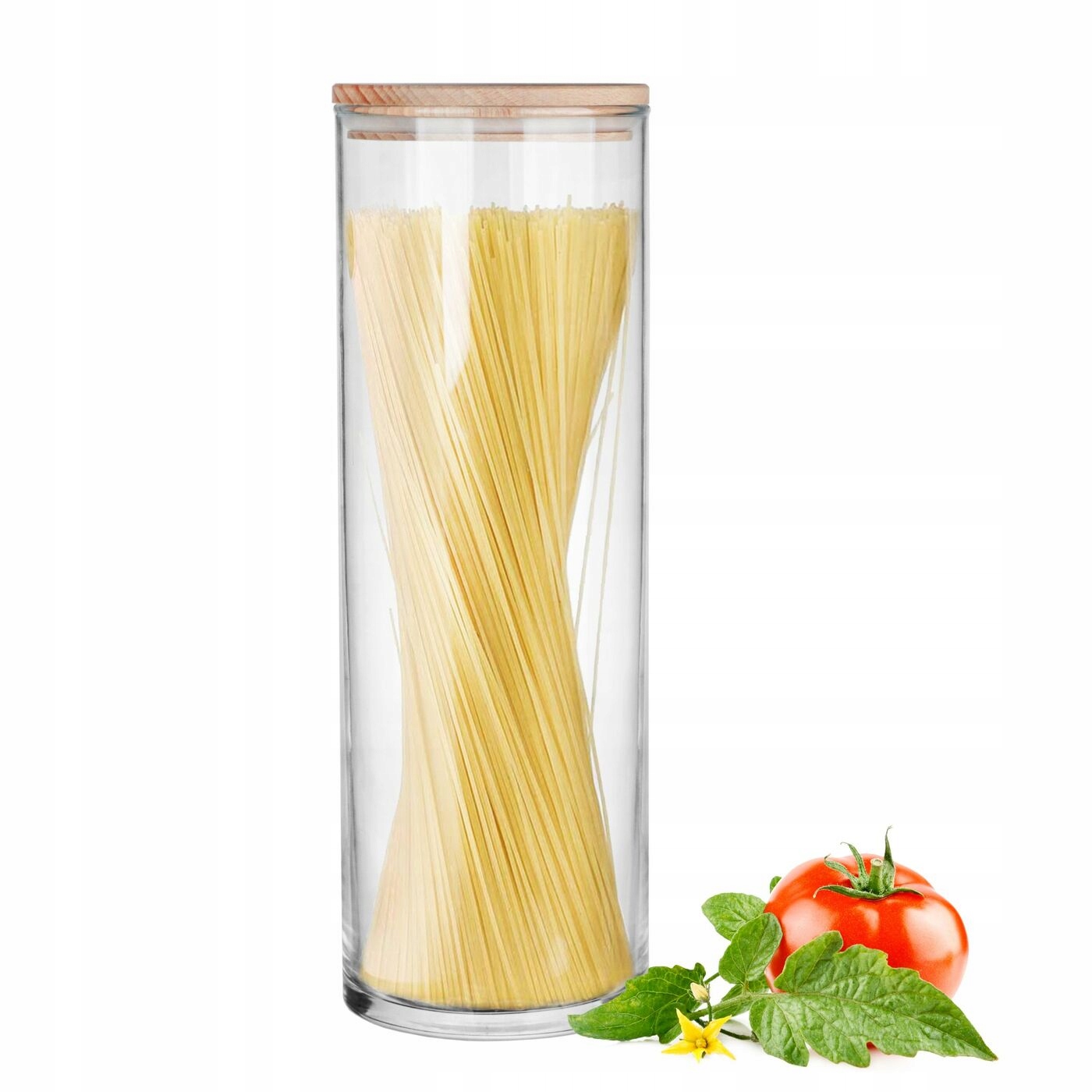 

Duży Pojemnik Szklany Z Pokrywką z drewna Szczelny