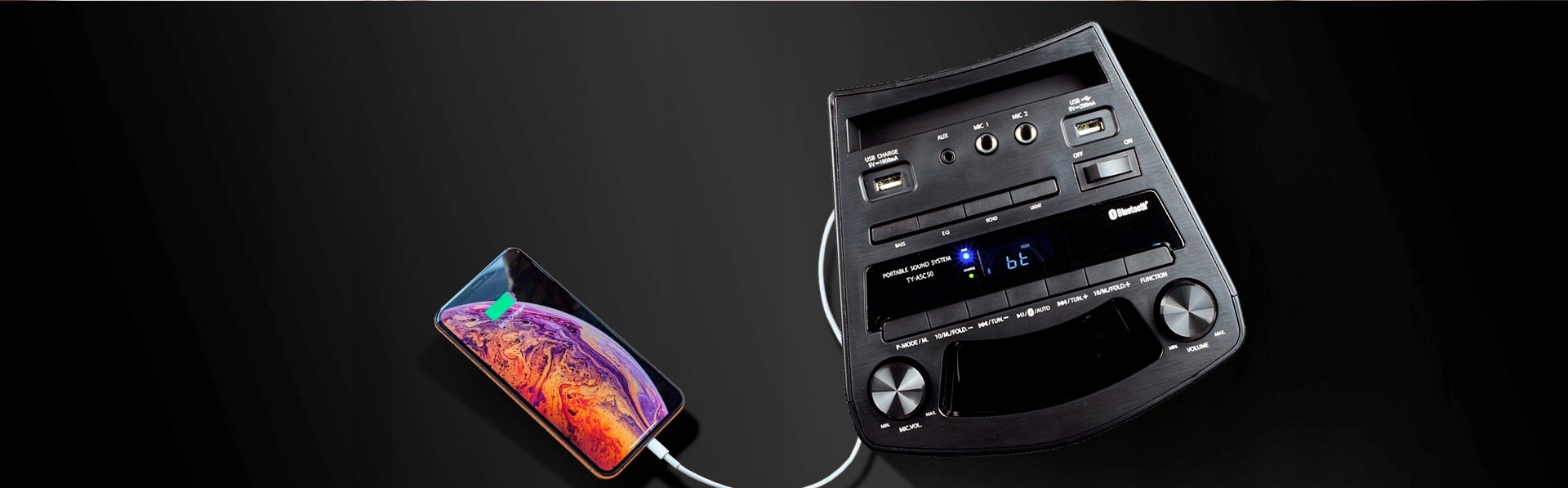 TOSHIBA BEZPRZEWODOWY GŁOŚNIK IMPREZOWY BLUETOOTH Głębokość produktu 20.2 cm