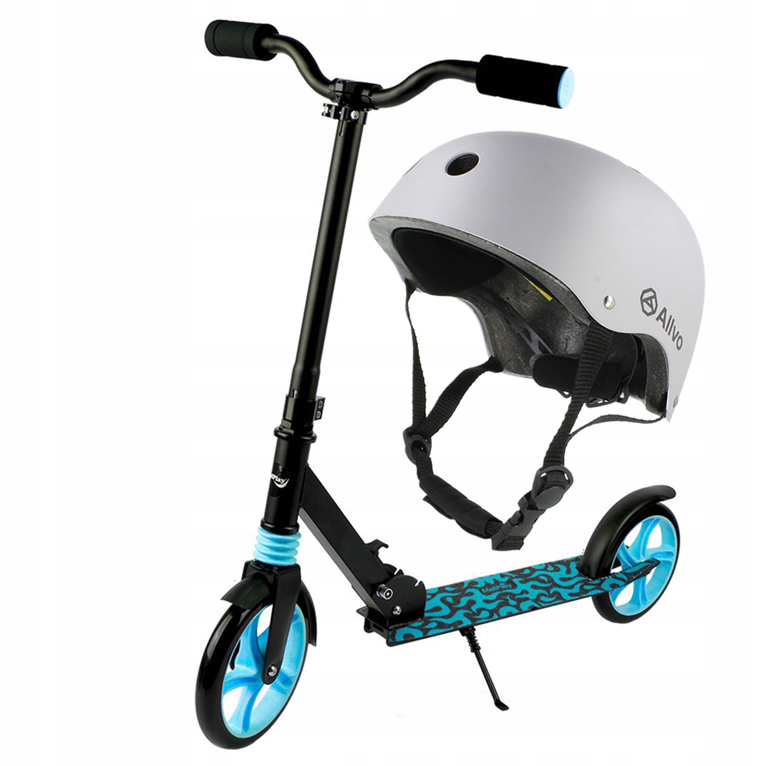 Hulajnoga dla Dzieci Składana Amortyzacja Regulowana do100kg Kask M 54-58