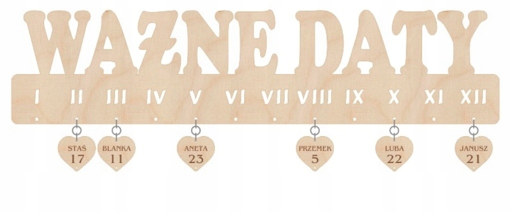 

Kalendarz Urodzinowy Ważne Daty grawerowany