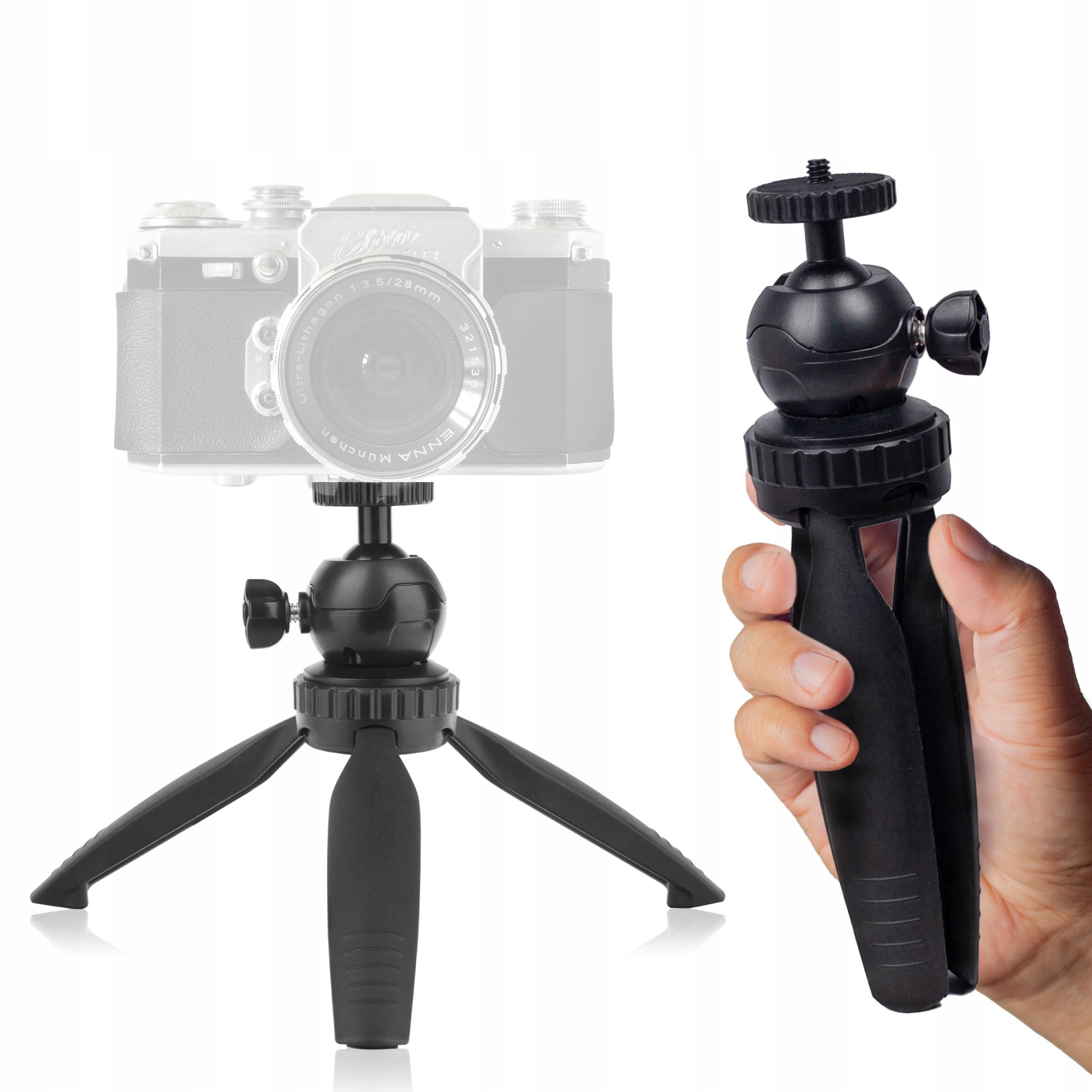 STATYW STOŁOWY MINI STABILNY MAŁY TRIPOD APARAT GO PRO z Głowicą 360°