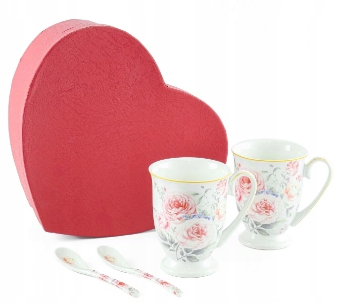 Hrnky se lžičkami 2x 280 ml, Růže