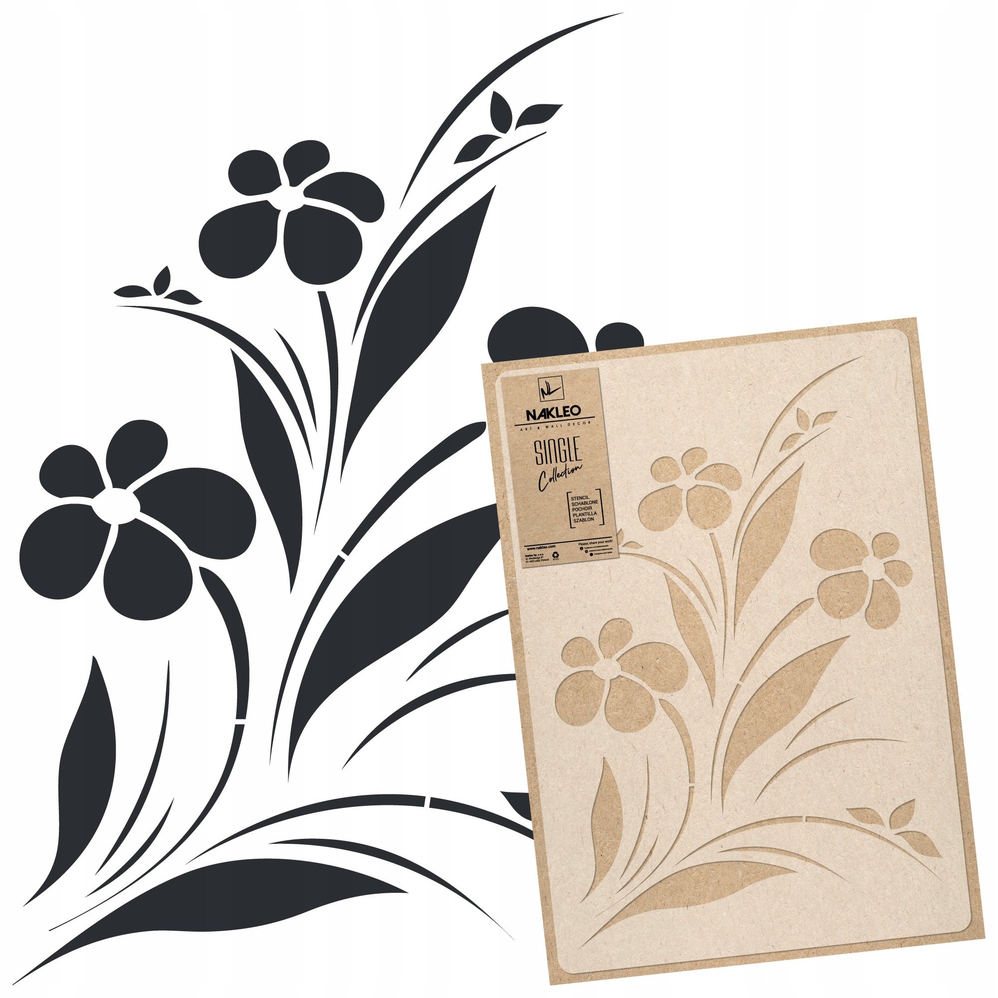 Šablona malířská Vícenásobná L 59x95 cm Květinový Vzor Rostliny Květiny Kytice