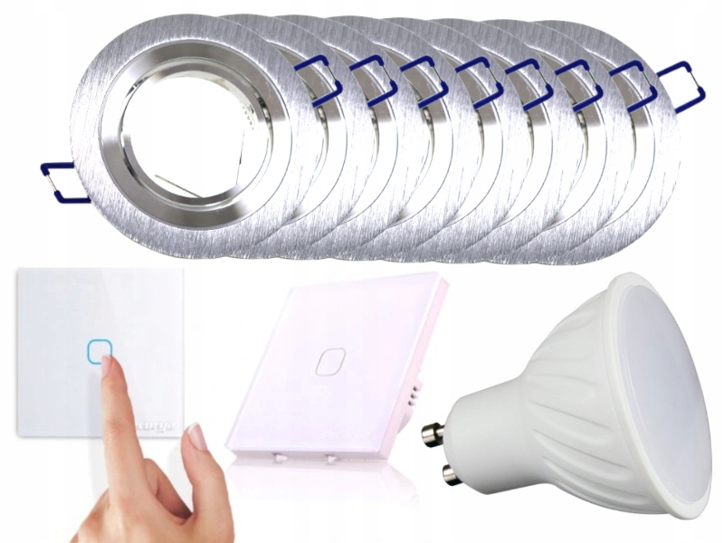 Sada Led stropních světel 8x Vypínač Žárovky
