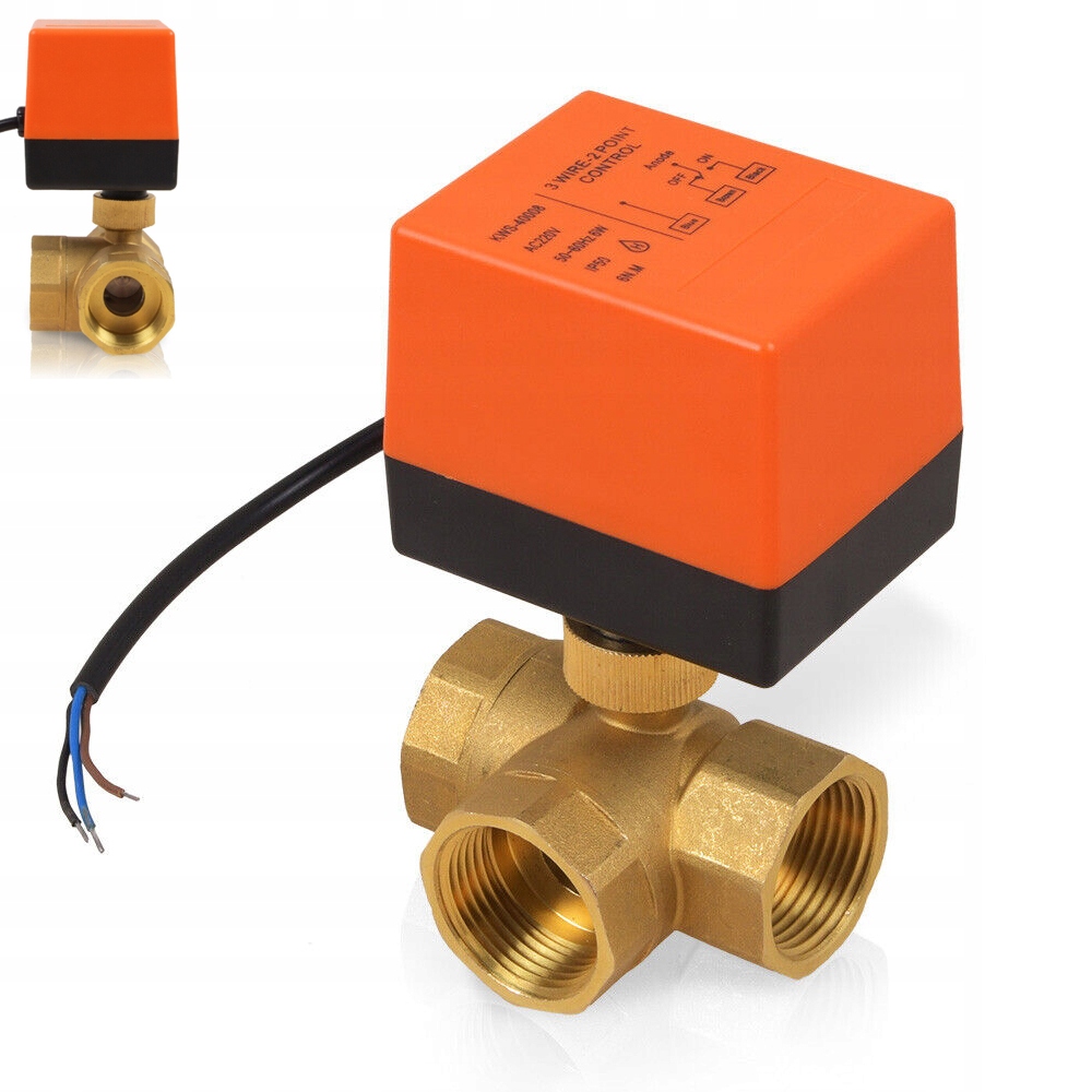 3-CESTNÝ Přepínací Zónový Ventil 1" S Pohonem DN25 220V