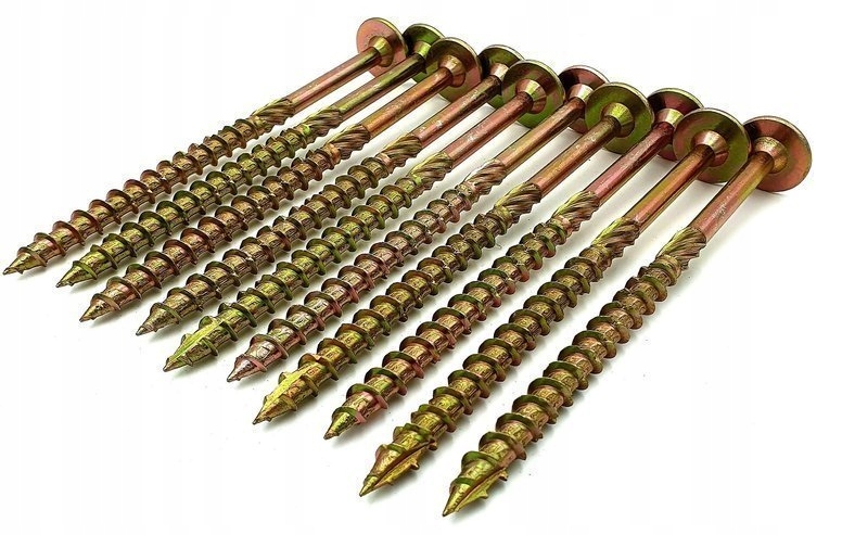 WKRĘTY CIESIELSKIE DO DREWNA 10x220 TORX ŁEB TALERZOWY PODKŁADKOWY DMX 25sz Średnica wkręta 10 mm