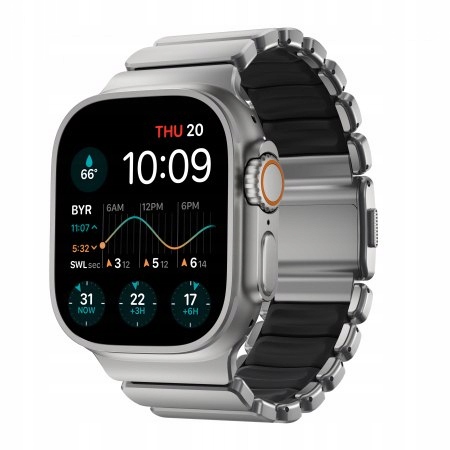 Nomad Stratos Band – titánový náramok pre Apple Watch 49 mm s Fkm (prírodný)