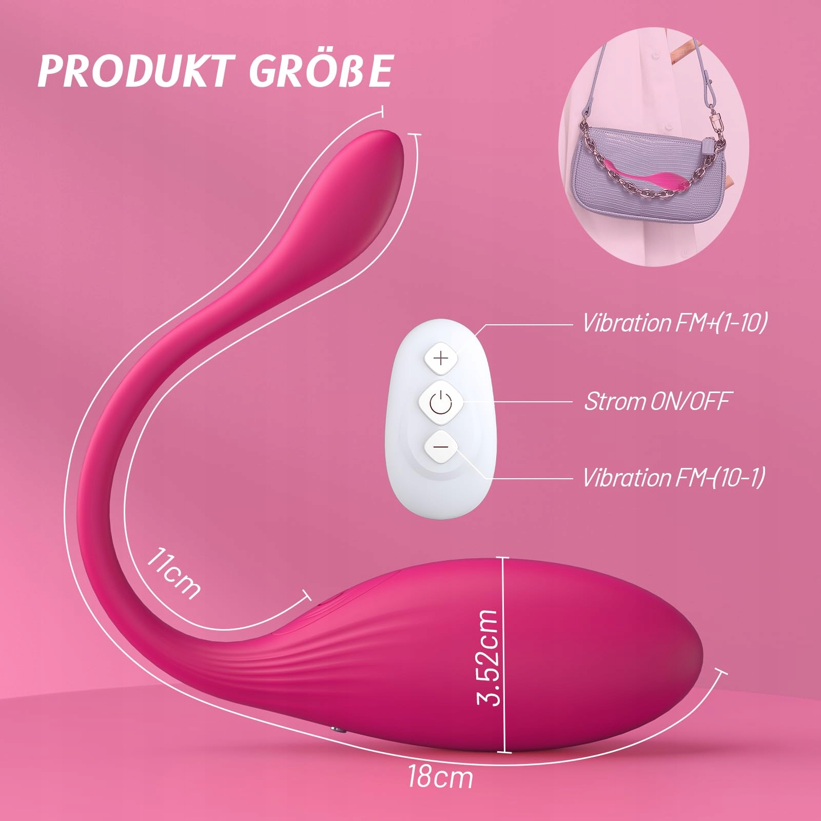 VIBRATORSETS Dla Kobiet Zestaw Wibratorów 10 Trybów Z Aplikacją Różowy — miniatura 5