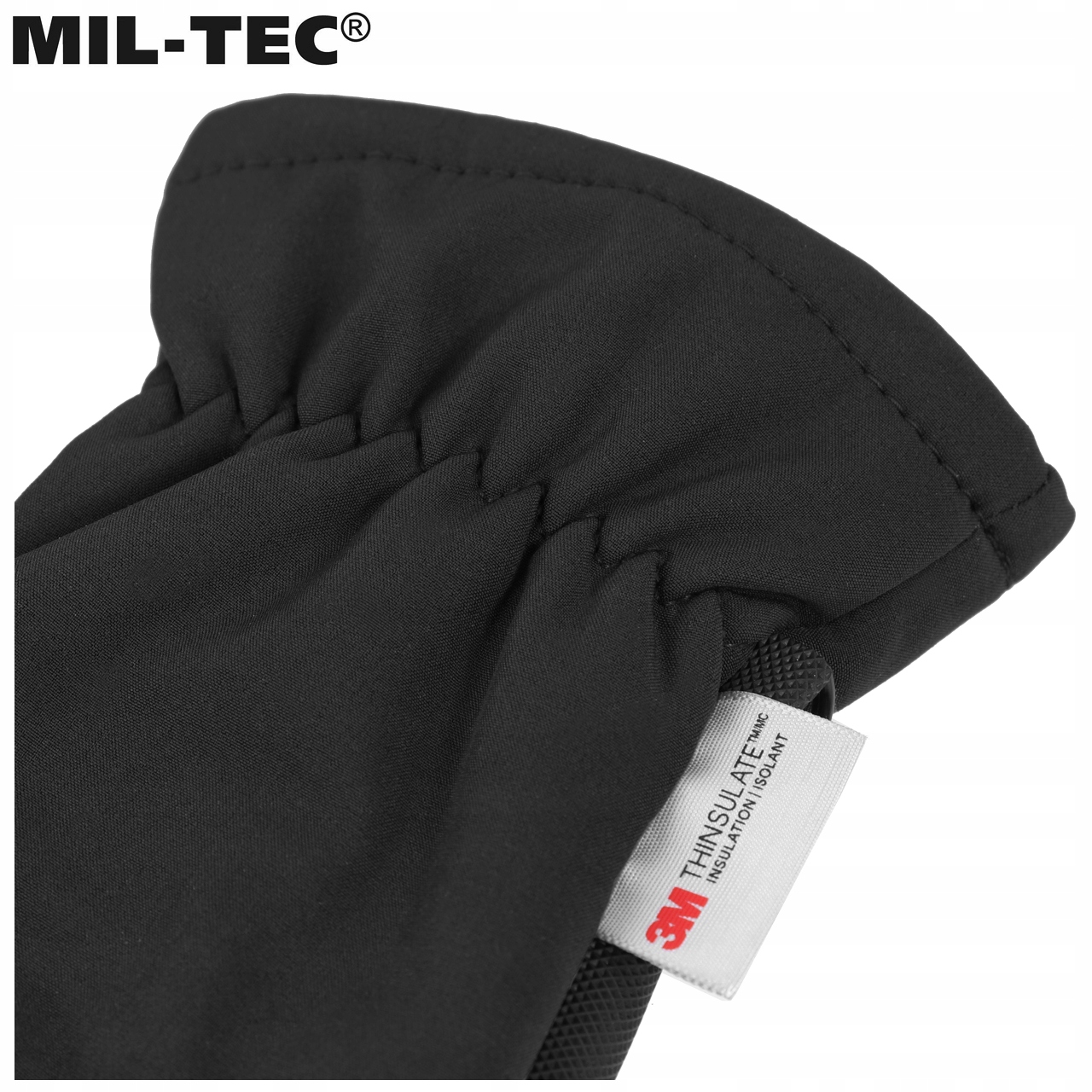 RĘKAWICZKI ZIMOWE SOFTSHELL THINSULATE DOTYKOWE MIL-TEC CZARNE XXL Typ pięciopalczaste