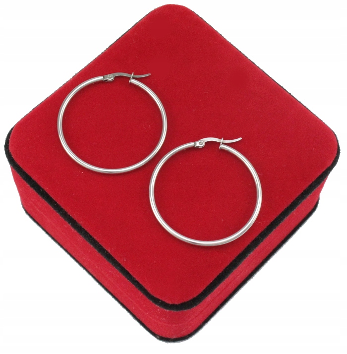 

Kolczyki Koła Białe Złoto 4 cm Stal Chirurgiczna