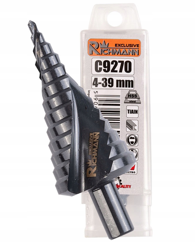 

Wiertło Stopniowe Spiralne 4-39MM Richmann C9270