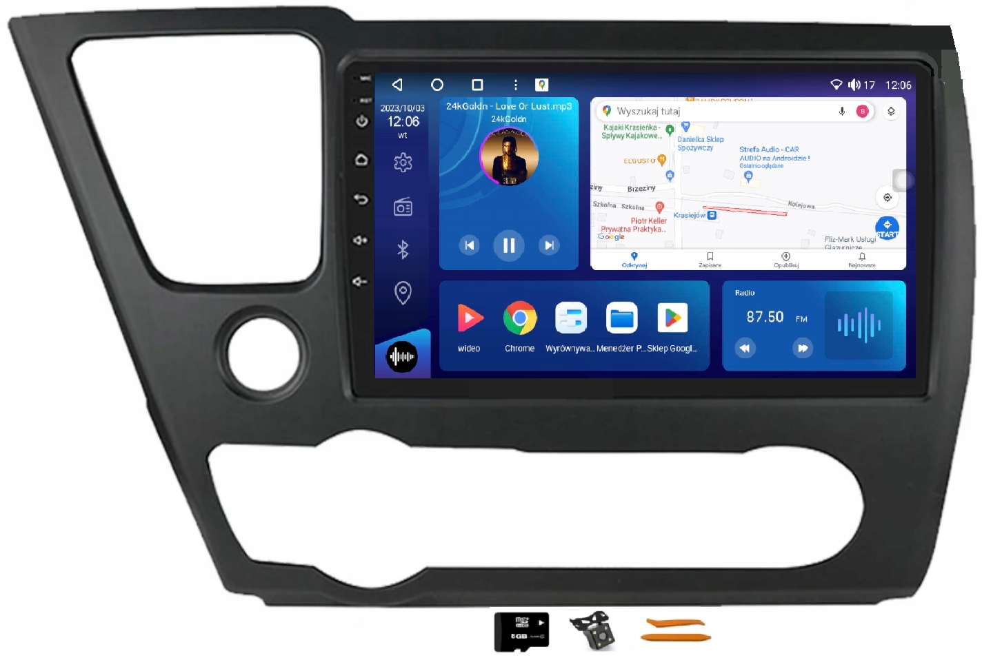 Rádio Android Navigácia Qled Carplay Lte Gps Dsp 256GB Honda CIVIC 9 13-17