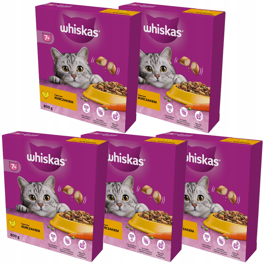Levně Whiskas Krmivo pro starší Pro Kočky s kuřecím masem 5x800g