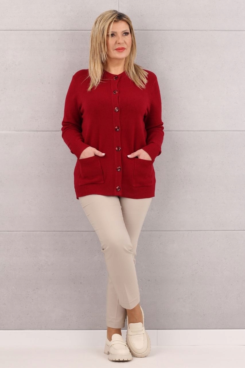 KARDIGAN SWETER DAMSKI BAWEŁNIANY ROZPINANY NA GUZIKI LUŹNY ROZMIARY Linia plus size (duże rozmiary)