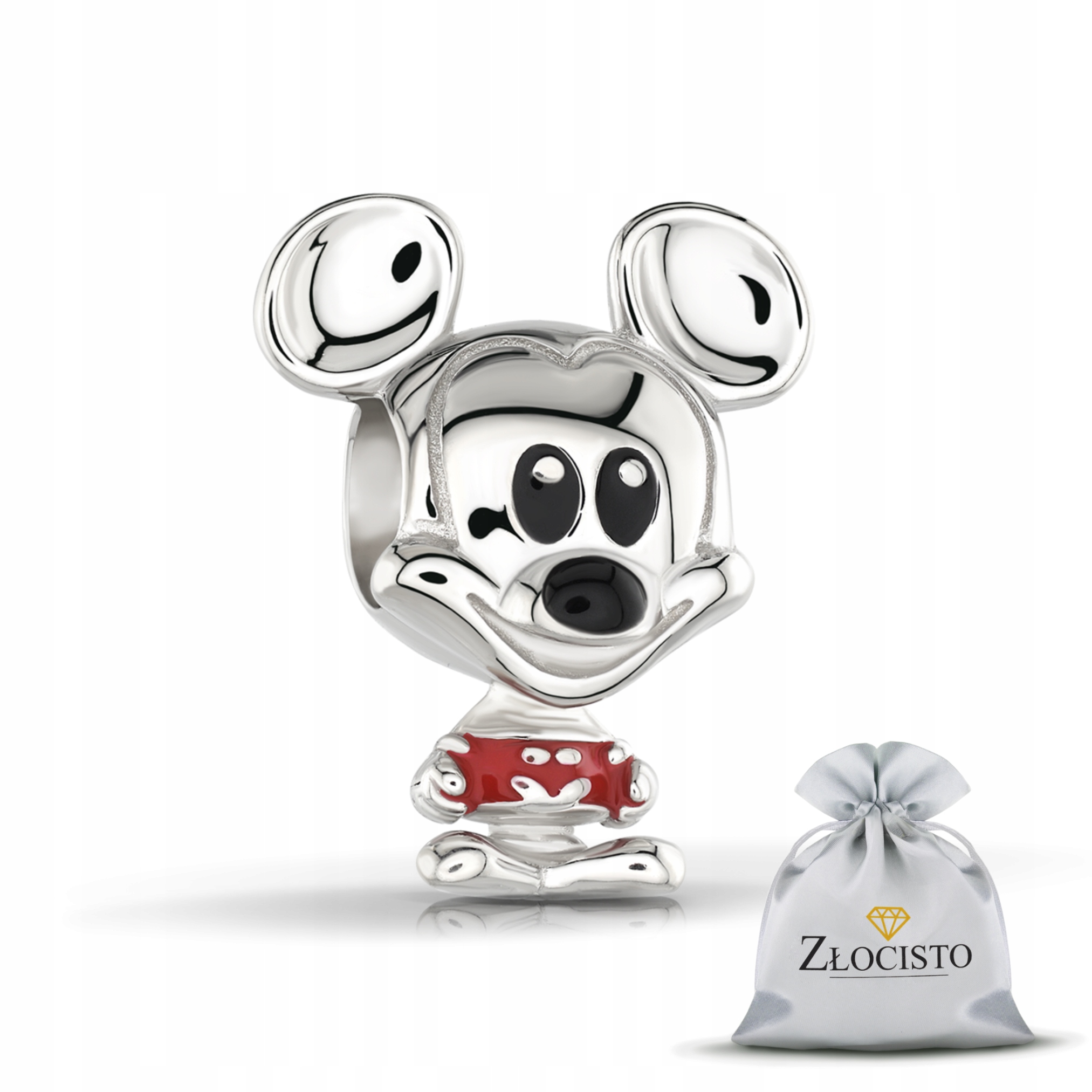 Stříbrný Přívěsek Na Korálek, Přívěsek Na Náramky 925 myšák Mickey