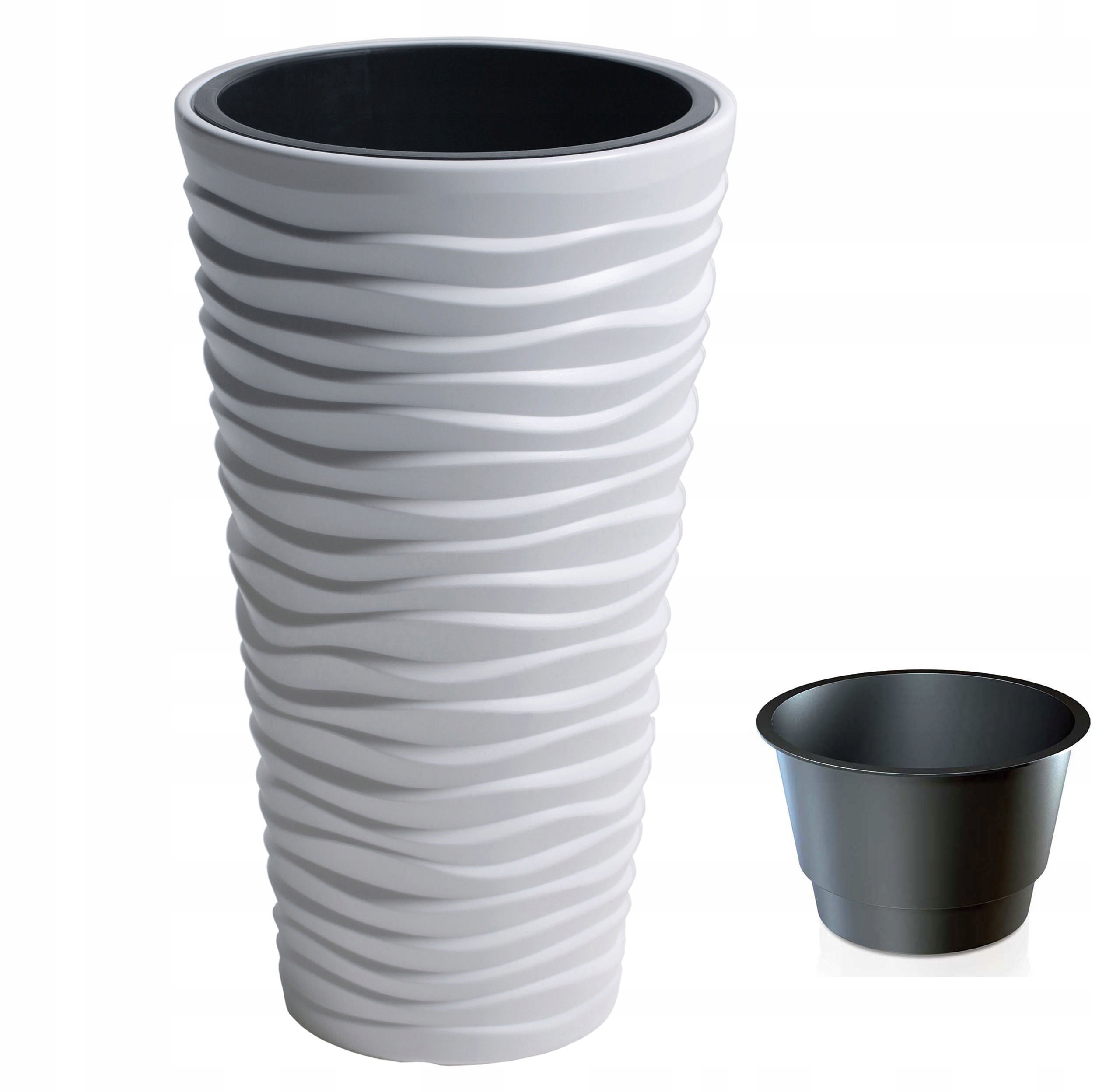 Kvetináč, črepník - Pot Sand High 52cm 3D efekt DPSA300 Biela