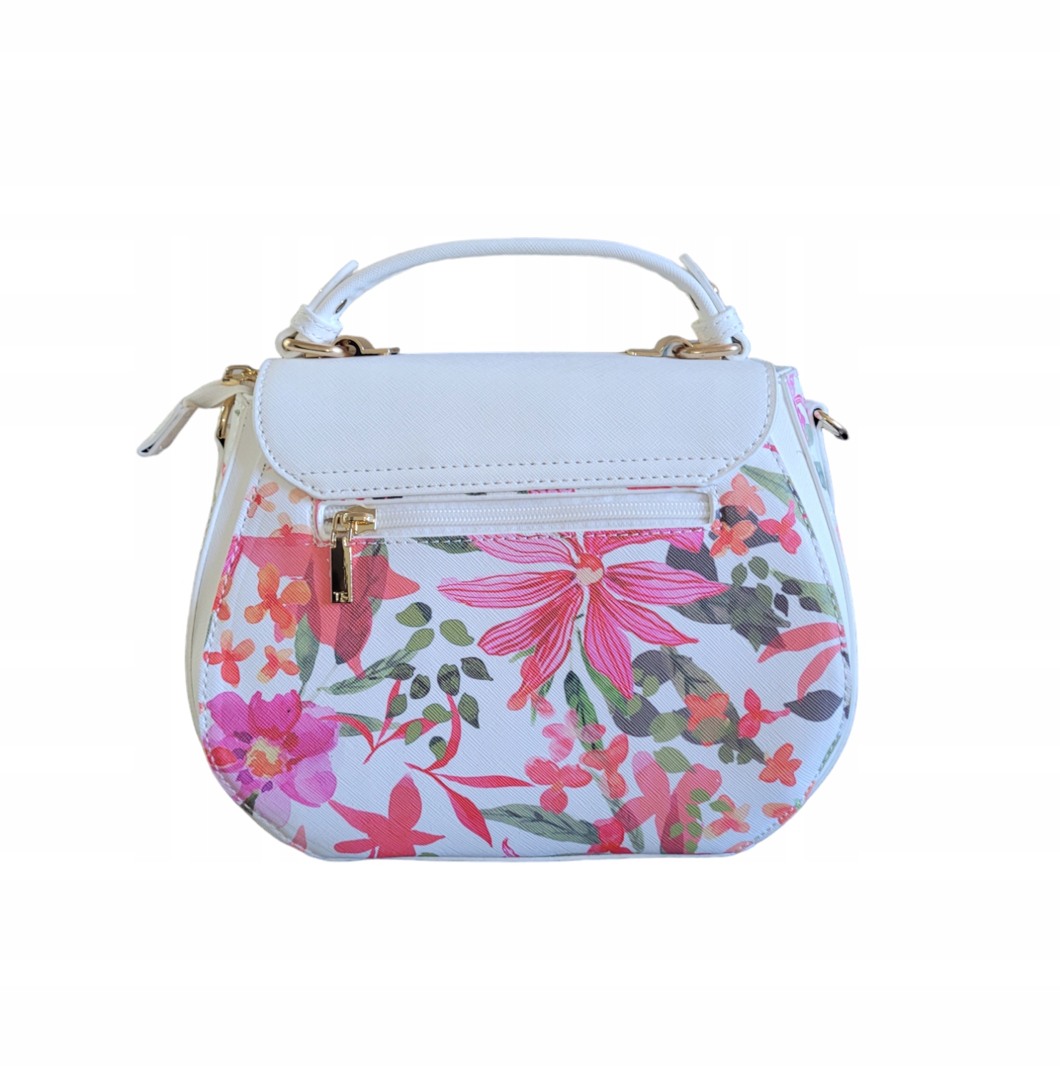 TOREBKA DAMSKA KUFEREK WZÓR KWIATY TOP SECRET Kolor biały