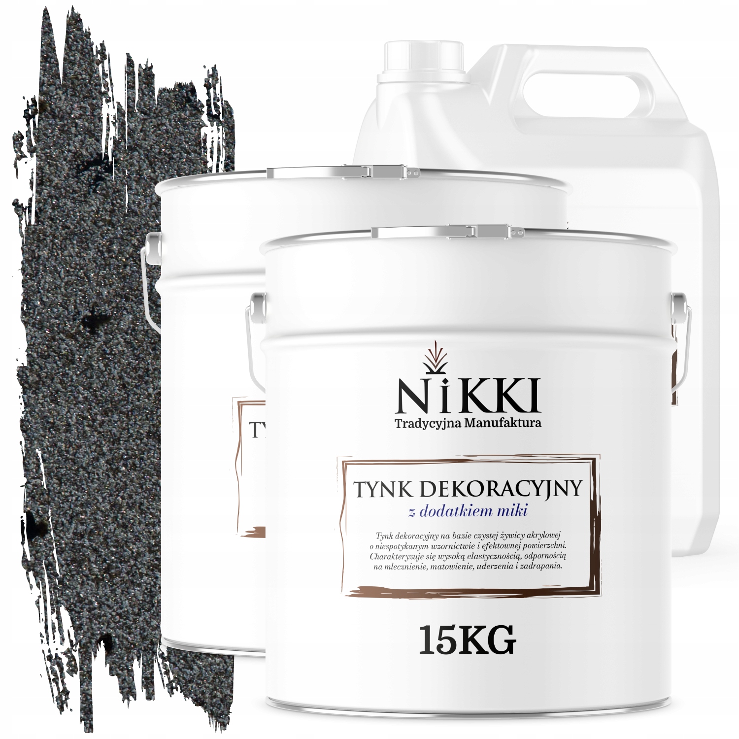 Dekoračná Omietka Vonkajšia/vnútorná 2x15 Tmavosivá Čierna Mika D913+ZÁKLADNÝ Náter