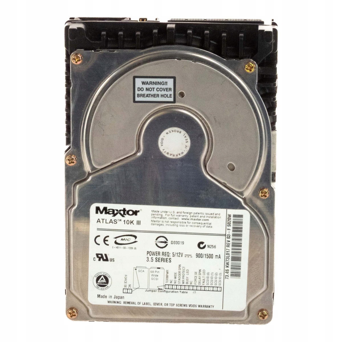 Maxtor Atlas 10K III 73GB 10K 8MB Scsi U160 68-PIN 3,5'' KW73L017