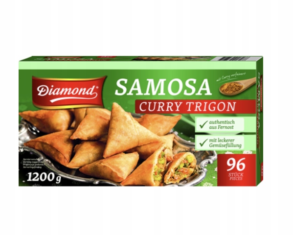 Levně Diamantové knedlíky Samosa zmrazené 96 kusů 1,2 kg