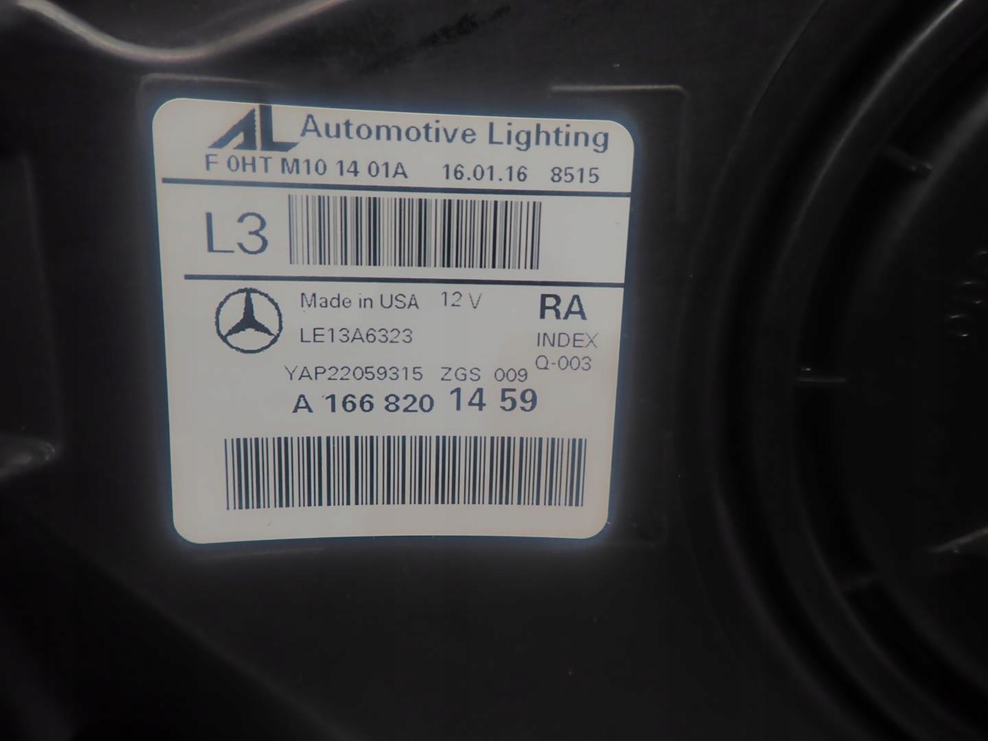 light front right MERCEDES GLE W166 A166 2015