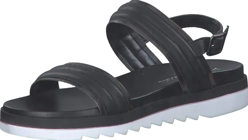 Marco Tozzi Černé Sandály Na Ploché Podrážce S Pásky 40 J0A