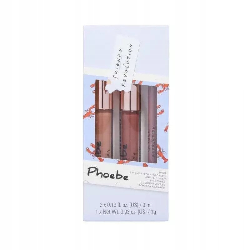 Makeup Revolution Friends Phoebe Lip Kit Zestaw do ust błyszczyk+konturówka