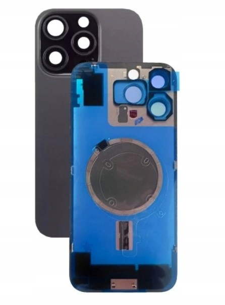 iPhone 16 Pro Max Black klapka tylna z dużymi oczkami Uzbrojona