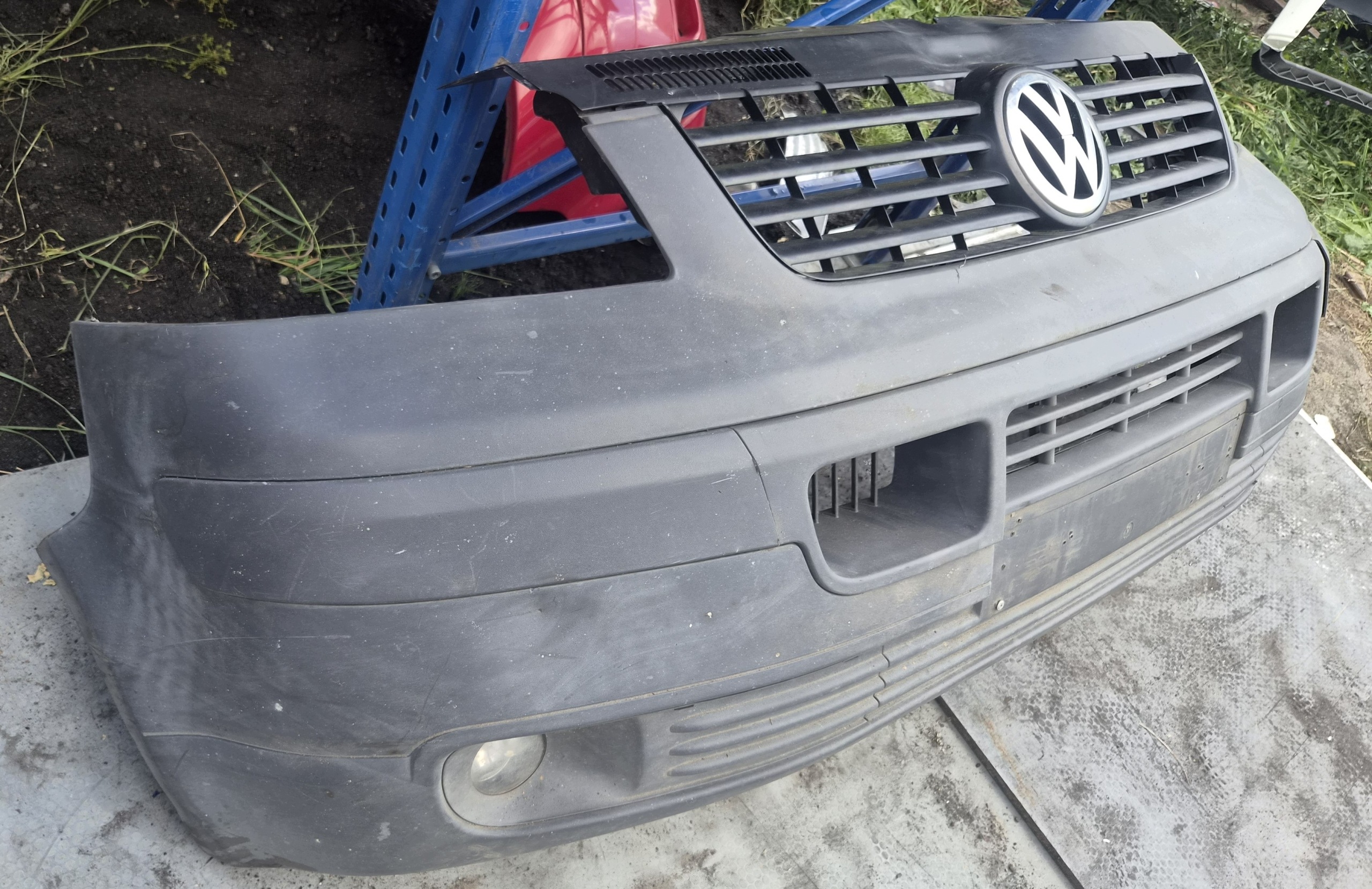 VW T5 front bumper front Transporter black grey struktura