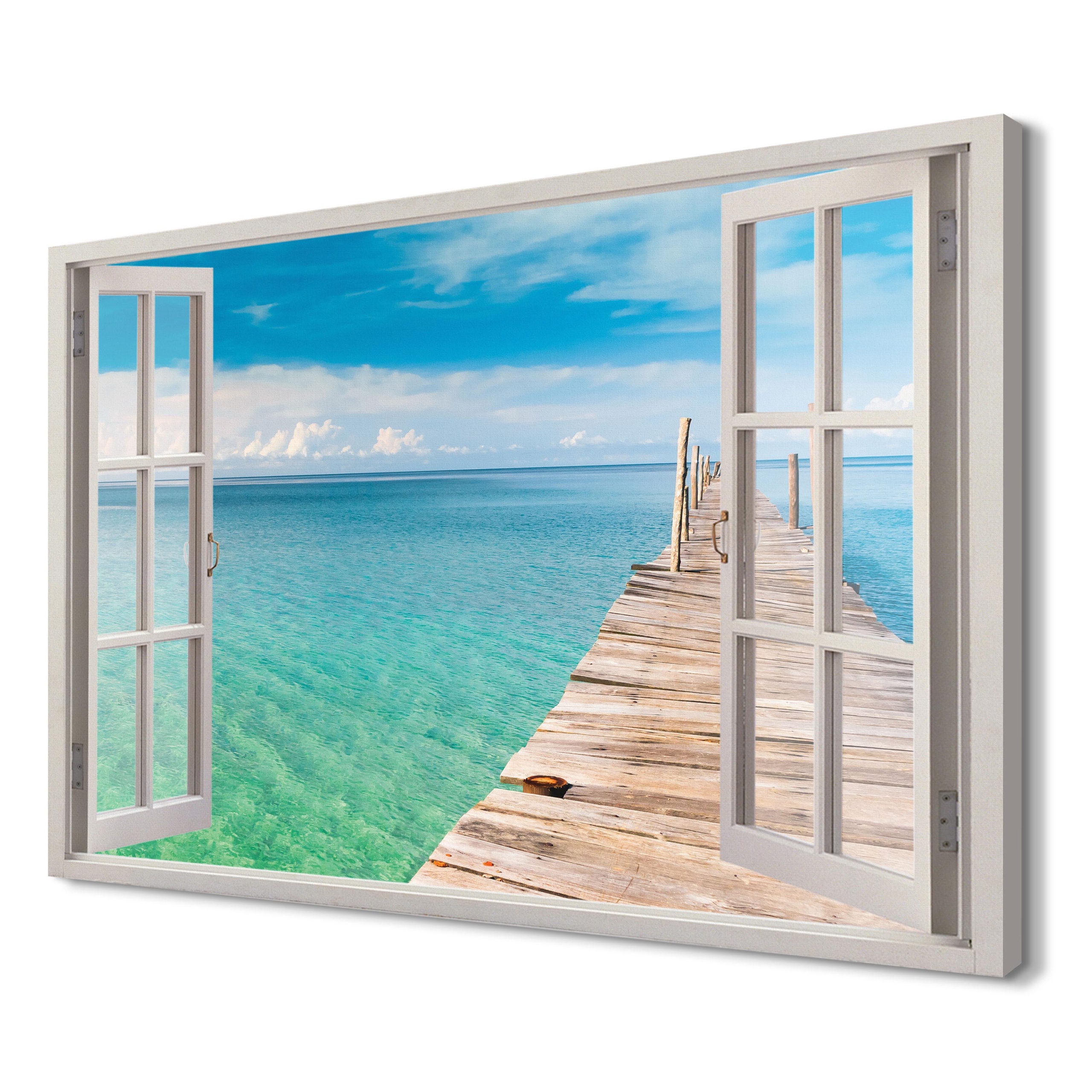 

Pomost Morze Obraz okno canvas 3d 120x80 na ścianę