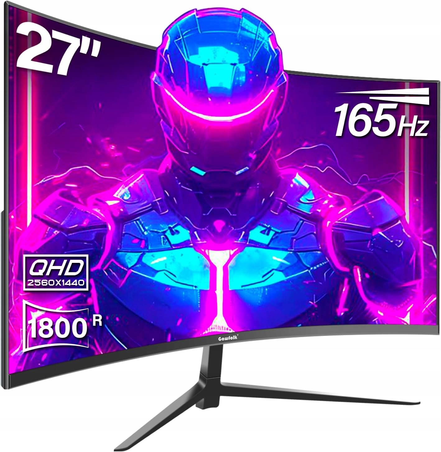 Gawfolk GF270D 27" zakrzywiony monitor gamingowy Qhd 165 Hz 2024 nowy