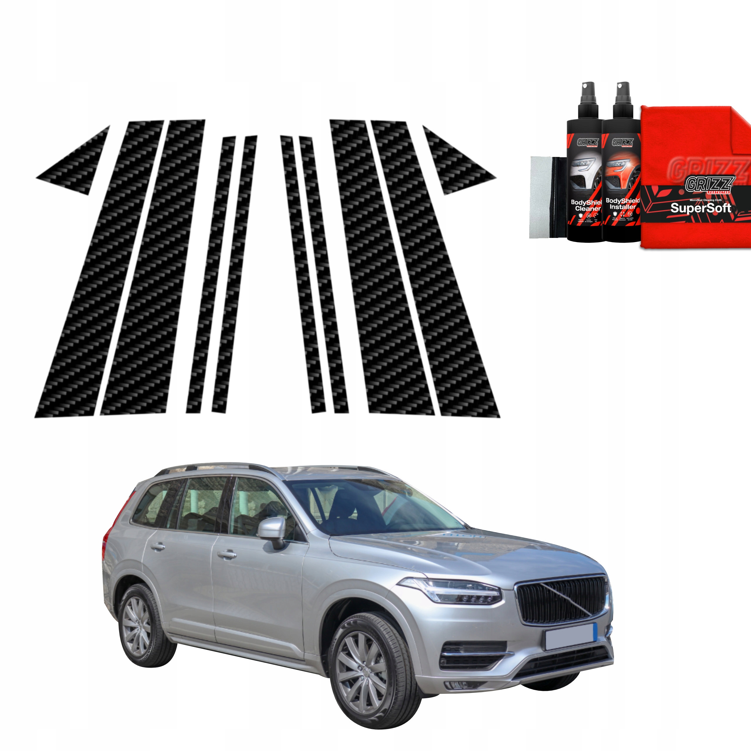 10v1 Fólie na sloupky pro Volvo XC90 (2014-2024)