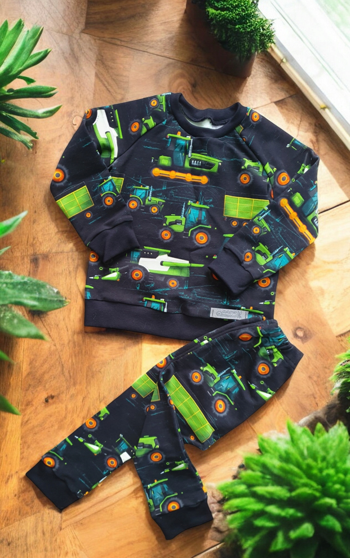 Dres dla chłopca Traktory Wieś Traktor John Deere Kombajn Ciągnik Handmade