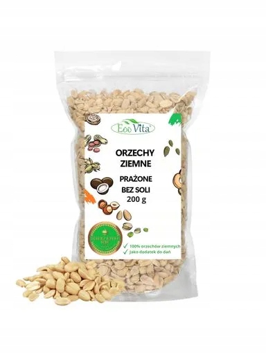 7x Arašídy 200g Pražené Bez soli Půlky Přírodní zdroj draslíku Zinek