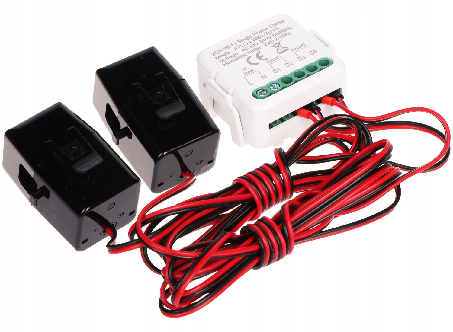 Monitor Elektrické Energie ATLO-LWB2-TUYA Jednofázový Dvoukanálový