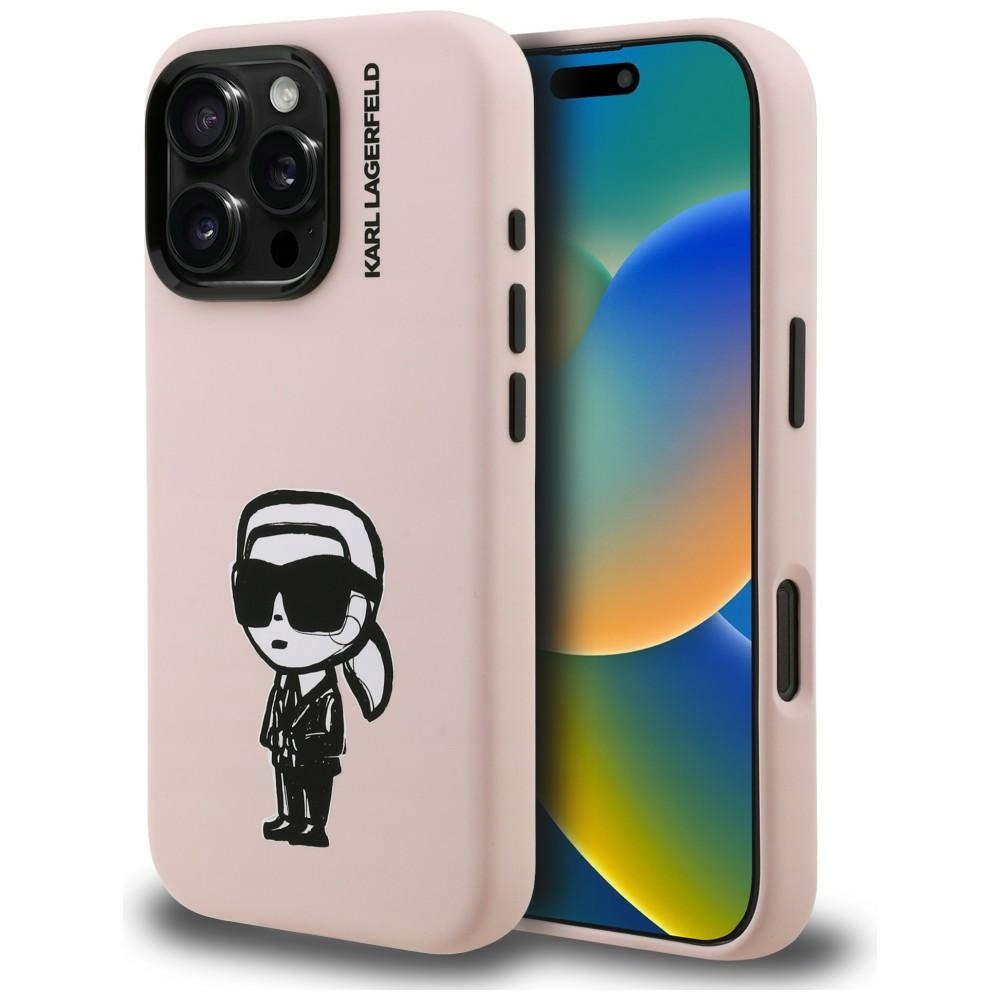 Pouzdro Karl Lagerfeld iPhone 16 Pro Max MagSafe silikonové růžové