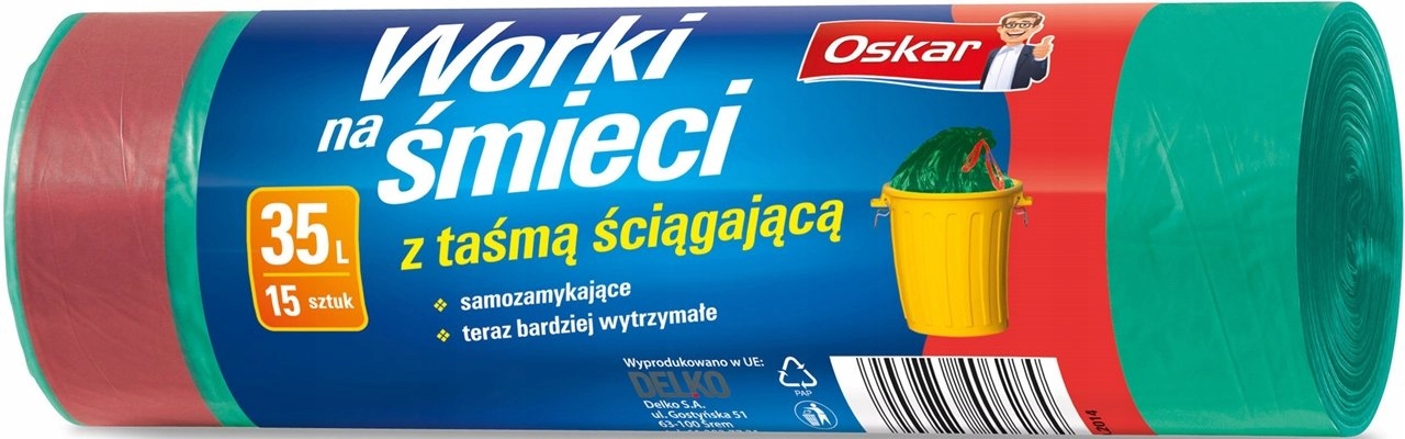 

Oskar Worki na śmieci z taśmą 35L 15szt
