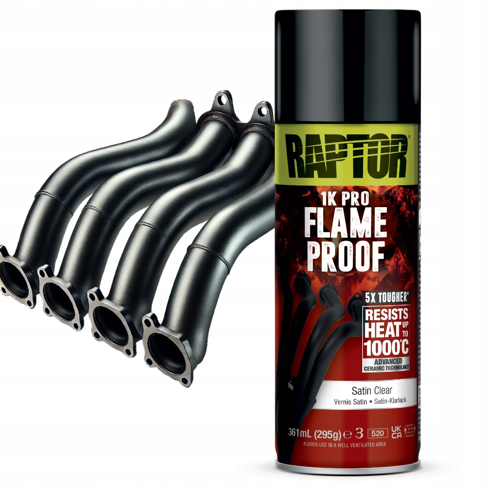 Raptor U-pol Lakier Spray Żaroodporny 1000°C Bezbarwny Półmat