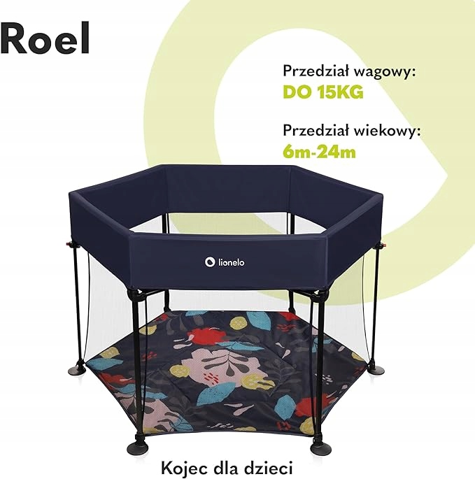 LIONELO Roel kojec dla dzieci do 15 kg, duży format 136 x 86 cm, Kod producenta LO-ROEL BLUE NAVY