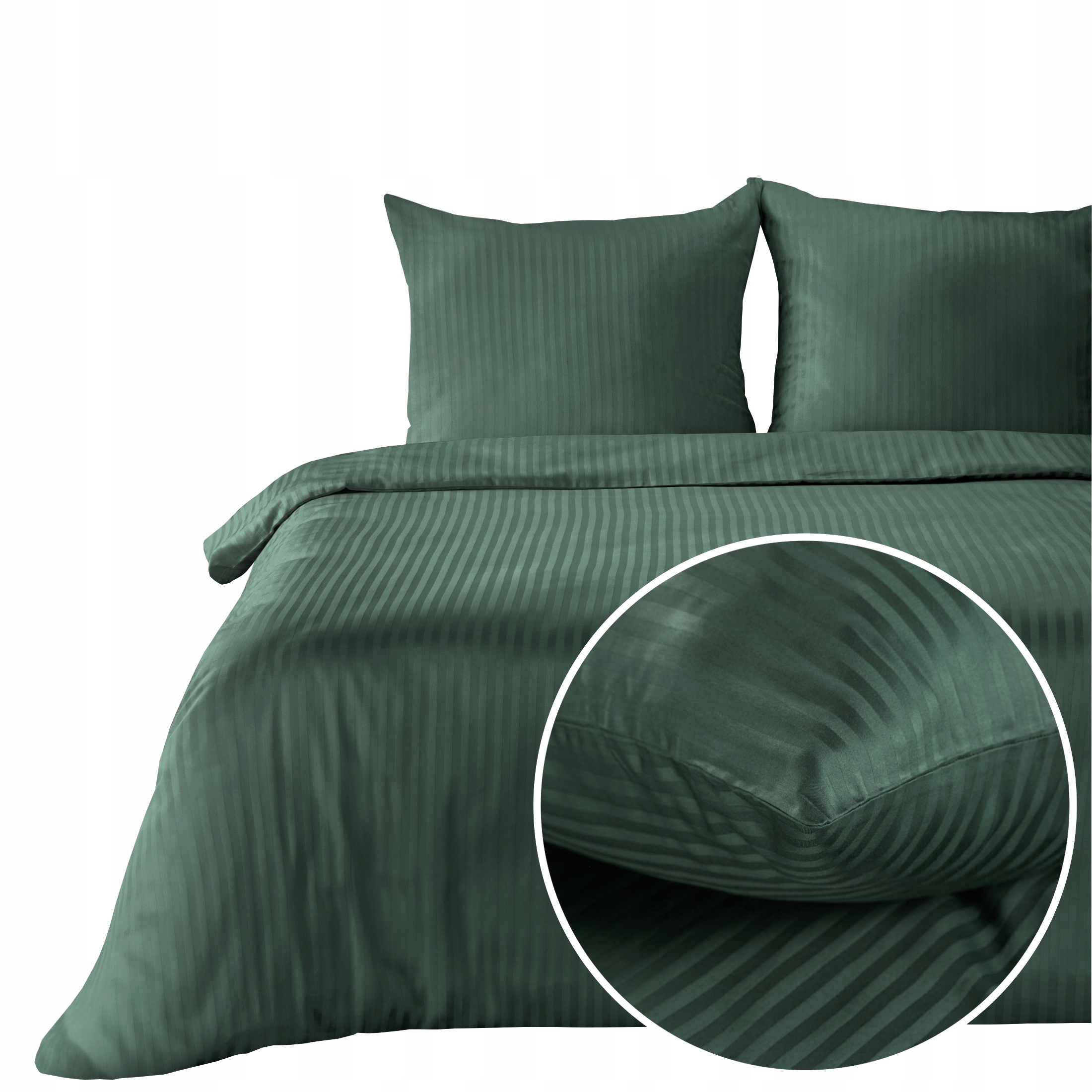 pościel satynowa bawełniana wzór adamaszek Vera 220x200 zielona