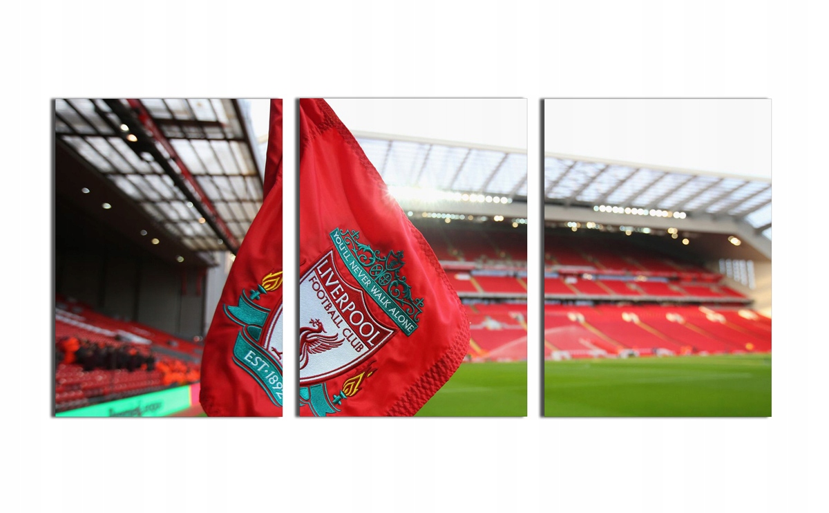 Obraz triptych na zeď stadion Liverpool Anfield The Reds Ynwa 40x90 cm