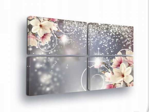 Obraz 120x80 modulárny polypový magnólia kvety bokeh moderný dekorácia