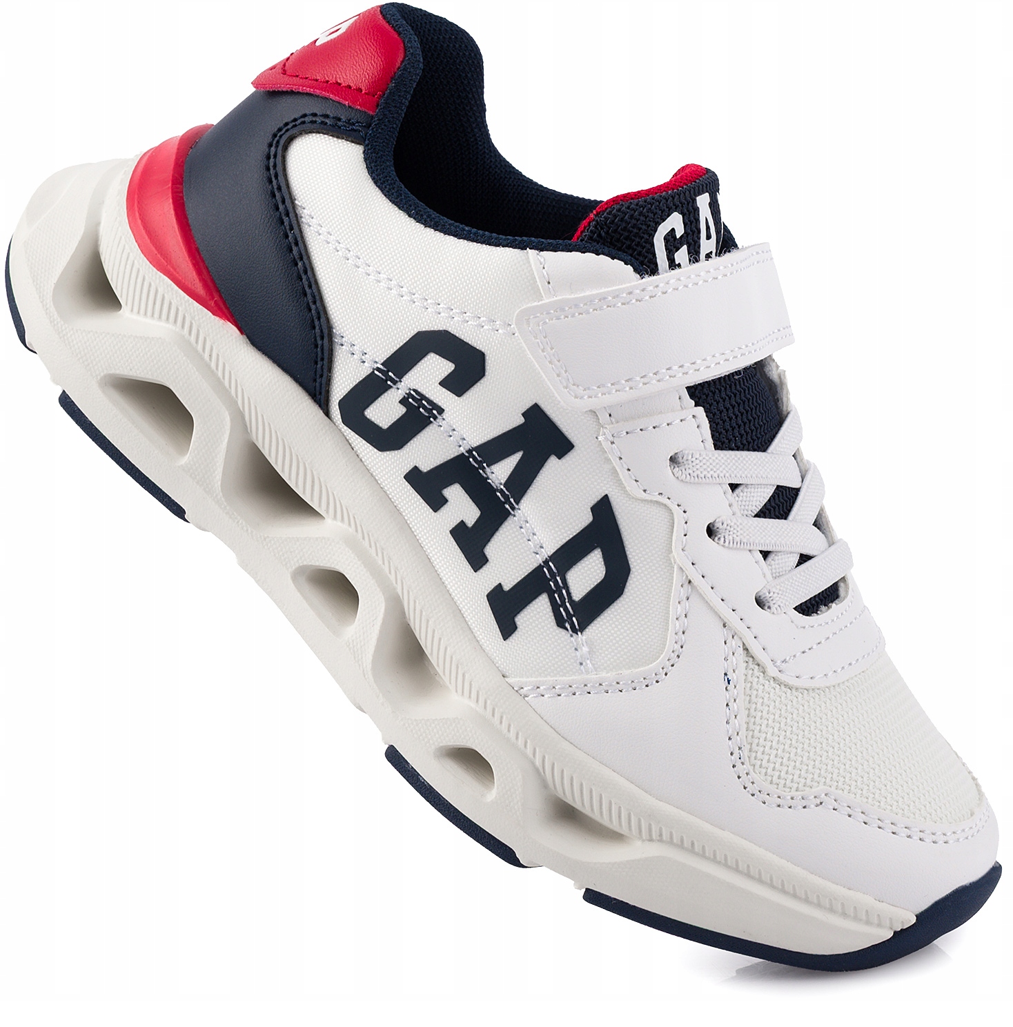 Dziecięce buty sneakersy Gap sportowe białe na rzep r. 32