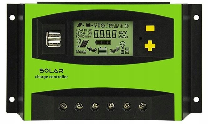 Solarny regulator ładowania 12V 24V LCD mocny 40A