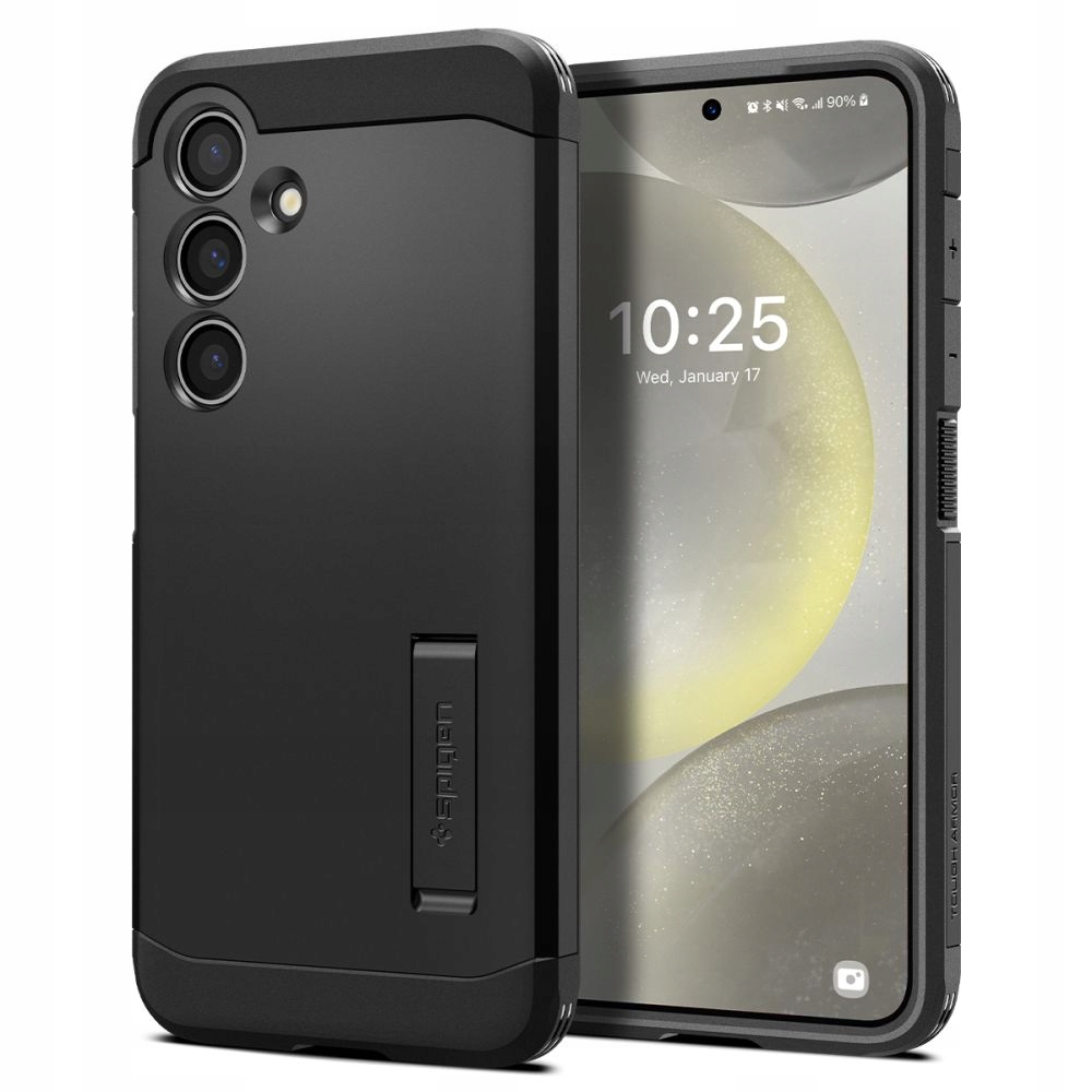 Pouzdro Spigen Tough Armor pro Samsung Galaxy S24 Černé Pancéřové s nožičkou